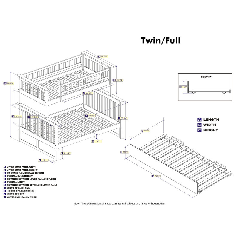 Viv + Rae Blaisdell Twin Over Full Solid Wood Standard Bunk Bed with